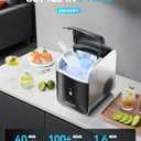 EUHOMY Smart Nugget Ice Maker Countertop, Pebble Ice Maker Machine with APP Control, 40lbs/24H, Ready in 7 Mins, Self-Cleaning, Portable Sonic Ice Makers with Hanging Ice Scoop for Home/Kitchen/Office