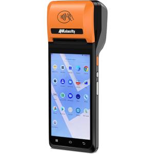 alacrity POS PDA Receipt Printer, Handheld PDA Printer Mobile POS Machine 5.5" Touch Screen 58mm Thermal Printers Android 8.1 Support 4G WiFi Bluetooth Communication Orange