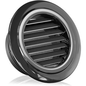 HG Power 6 inch Soffit Vent, ABS Black Air Vent Cover, Louver Soffit Exhaust Vent with Built-in Screen Mesh for Bathroom, Kitchen, Attic, Garage Ventilation, 150mm