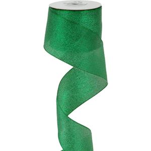 MEEDEE Green Wired Ribbon 2.5 Inch Green Metallic Ribbon 10 Yards Spool Metallic Christmas Ribbon Emerald Green Ribbon for Christmas Tree, Gift Wrapping, Wreaths, Crafts, Bows Making