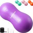 INPANY Peanut Ball - Anti Burst Exercise Ball for Labor Birthing, Physical Therapy for Kids, Core Strength, Home & Gym Fitness (Include Pump) Purple
