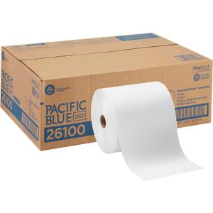 Georgia-Pacific Pacific Blue Select 7.875" Recycled Paper Towel Rolls by GP PRO, White, 26100, 1000 Feet Per Roll, 6 Rolls Per Case, 6 Count