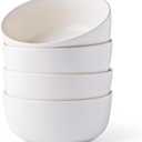 AmorArc Stoneware Cereal Bowls Set of 4, 26oz Ceramic Soup Bowls Set for Cereal Soup Snacks, Modern Kitchen bowls for Meal, Dishwasher &Microwave Safe (Stoneware Matte White)