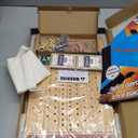 Horse Race Board Game Racing Game Thickened Solid Wood with 11 Luxurious Durable Classic Metal Horses with 2 Dice and 2 Boxes of Cards Horse Racing Game (Log Color, Rectangle)