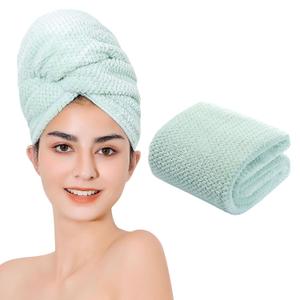 Microfiber Hair Towel Quick Dry Hair Towel Hair Drying Towels Suitable for All Kinds of Hair Ultra Absorbent Long and Thick Hair 20X40inch Green (1pcs)