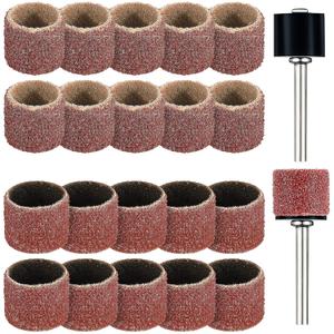 22 Pet Nail Grinder Replacement Kit with Grit Sanding Bands Pet Smoother Claw Care Black Grinding Drums Dog Nail Grinder Replacement Dog Claw Grooming Supplies(1/2 Inch 60 Grit and 100 Grit)
