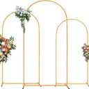 Arch Backdrop Stand, Set of 3 Gold Metal Arch Stand Wedding Arch Frame 7.2FT, 6.6FT, 6FT Square Balloon Arch Stand for Birthday Party Baby Shower Wedding Graduation Ceremony Decoration