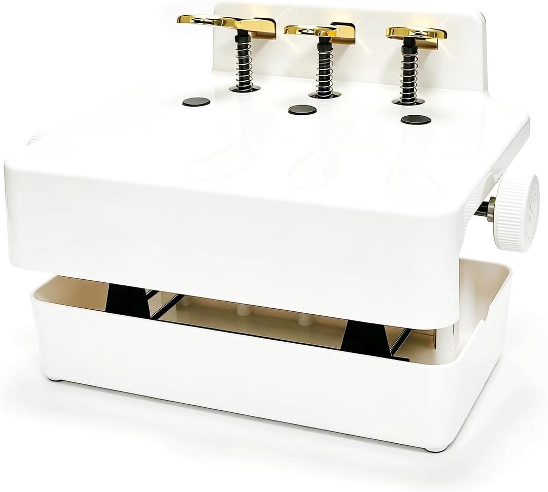 Adjustable Piano Pedal Extender for Students, 3 Pedals with Stabilizer, Compatible with Upright & Digital Pianos, Beginner Practice Tool (White)