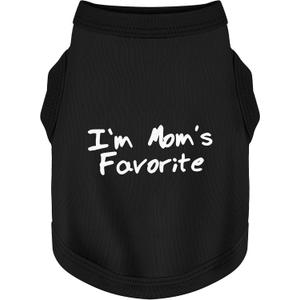 Cozy Sleeveless Canine Wear Dog Clothes, Soft, Lightweight, and Breathable Cotton Dog Shirt with I'm Mom's Favorite Print.Vest Tank Top Ideal for Small, Medium, and Large Breeds Black L