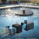 Solar Bird Bath Fountain, 2026 Upgraded Solar Fountain Pump with 7 Nozzles, 1.4W Free Standing Floating Solar Powered Water Pump Fountain for Bird Bath, Garden, Pond, Pool, Outdoor (6.3in)