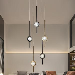 Modern Crystal Bubble Pendant Lights Kitchen Island,Exclusive 2025 new Model, 3000-6000K Dimmable Gold and Black Chandeliers for Dining Room, Kitchen, Living Room, Bedroom, Office (15W)