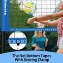 Portable Outdoor Volleyball Net Set for Backyard Beach with Adjustable Poles, Soft PU Volleyball & Pump, Carry Bag and Durable Anti-Sagging Net