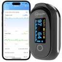 Rechargeable Pulse Oximeter Fingertip - Continuous Blood Oxygen Saturation Monitor, SpO2 and Pulse Rate Tracking, Finger O2 Pulse Oximeter, APP Report Features with Bluetooth, Custom Beep