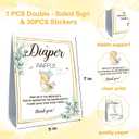 2 x Winnie Baby Shower Decorations-Baby Shower Games-Baby Shwoer Party Decor-Diaper Raffle-Baby Shower Table Sign Centerpieces-Baby Shower Games Pooh Birthday Supplies Party Decorations