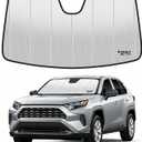 Windshield Sun Shade Compatible for 2019-2025 Toyota RAV4 Silver Reflective Foldable Front Sun Visor Sunshade Protector with Storage Bag Keep Interior Cool