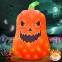 Kalolary 20FT Tall Halloween Inflatables Pumpkin Outdoor Decorations, Giant Pumpkin Ghost Blow Up Yard Decorations with Build-in Flashing Lights for Yard Garden Lawn Indoor Outdoor Decors