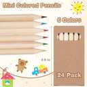 Ctosree 24 Packs Mini Colored Pencils Bulk 3.5'' Coloring Drawing Pencil in Boxes End of Year Gift for Students Kids Adult Classroom Exchange Gift School Painting Birthday Party Favor, 6 Per Pack