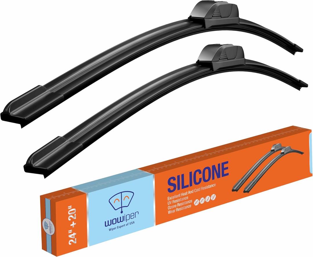 OEM 24"20" Silicone Wiper Blade Replacement for Toyota Camry 2012-2007 4Runner 2022-2010/KIA Sorento 2015-2011 Forte 2013-2010 Soul 23-10 Superior All-Seasons Windshield Wiper Blade(Set of 2)