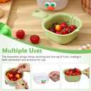 ABOOFAN 3Pcs Fruit Washing Bowl with Strainer, Dual-Layer Small Kitchen Colander with Handle, Vegetable Washing Draining Basket for Mini Berry Tomato Grape Washer