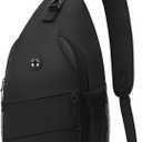 Crossbody Bags for Women Men Trendy Sling Bag Bakpack Casual Chest Bag with Convertible Shoulder Strap (Medium, Black)