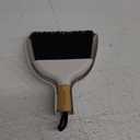 MR.SIGA Mini Dustpan and Brush Set, Portable Cleaning Brush and Dustpan Combo with Bamboo Handle, 1 Set (White)