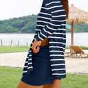 NENONA Women's Spring Summer Sweater Sets 2 Piece Beach Vacation Outfits Long Sleeve Casual Tops & Shorts Loungewear (Beige, XL)