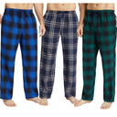 JupiterSecret Mens Pajama Pants Set Flannel Cotton Lightweight Sleep & Lounge Pants, PJ Bottoms with Pockets and Button Fly L