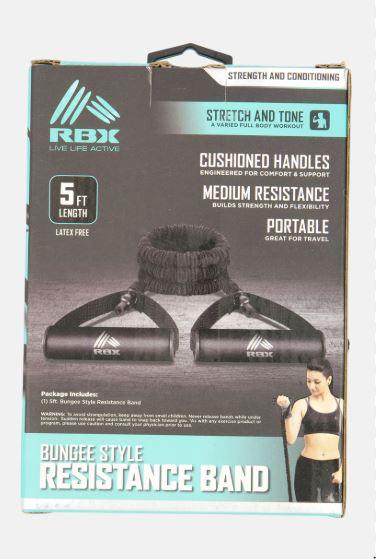 RBX Live Life Active 3 Pack Flat Latex Resistance Bands 3 Levels Strength BLACK