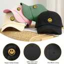 Smile Face Toddler Hat Baseball Cap for Boy Girls Baseball Hats Kids Soft Cotton Adjustable Cute Caps for 4-12 Years Black