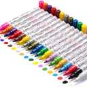 TFIVE Paint Markers Paint Pens, Waterproof Quick Dry and Permanent, Work on Almost Anything, Oil-Based Marker Pen for Rock Painting, Metal, Wood, Plastic, Canvas, Glass, Mugs, Craft - 18 colors