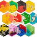 Art3d Hexagon Sensory Fidget Liquid Motion Tiles for Kids, Toddler, Teens - Interactive Soft Gel Liquid Play Mats for Home, Schools, Playrooms, Multi-Pack of 12 Tiles, 3 5.1"