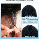 18 Inch Burmese Curly Half Wig Human Hair for Black Women Spiral Curl Ends Glueless Wear & Go Drawstring Wig 180% Density Flip Over Beginner Friendly No Glue No Sew Natural Black