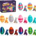 Easter Eggs, Colorful 3D Printed Bunny Eggs Fillers Toys, Suitable for Easter Basket Stuffers, Party Favors, Kids Gifts, Egg Hunts and Desktop Decor