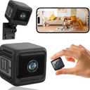 Spy Camera Hidden Camera, 4K Mini Cameras with Motion Detection, for Nanny Cam Wireless Surveillance for Indoor Home and Office, Black