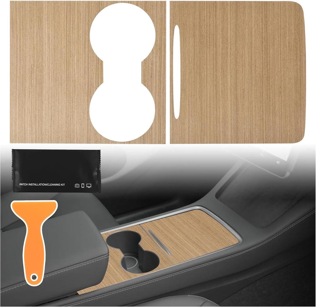 Tinlucys Center Console Wrap Wooden Designed for 2021-2024 Tesla Model 3/Y,Model 3/Y Interior Console Cover Accessories