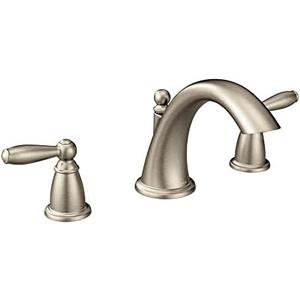 Moen Brantford Brushed Nickel 2-Handle Deck Mount Roman Tub Faucet Trim Kit, Valve Required, T4943BN. Faucets Only.