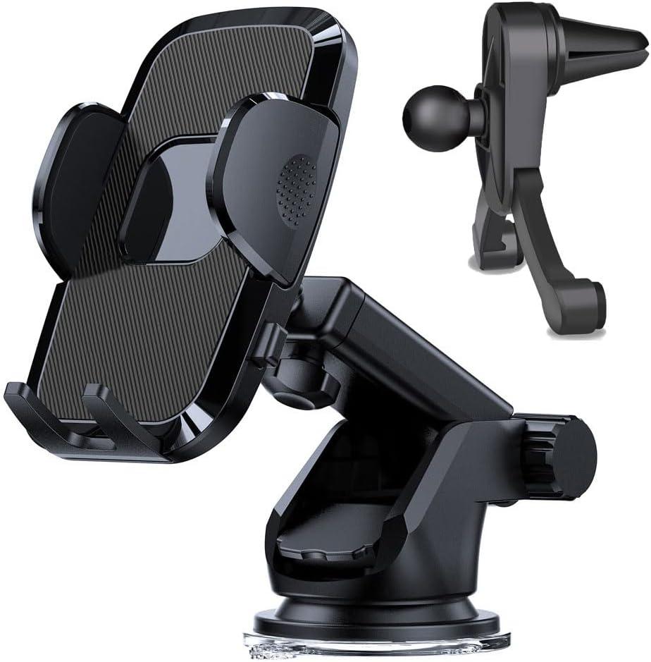 2025 Premium Universal Car Phone Mount 3-in-1 Upgraded Edition Compatible with Dashboard/Windshield/Vent/Truck Mounts Fits iPhone 17/16/15 Pro Max/14 and Samsung/Android Devices