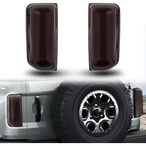 Smoked Tail Light Covers Compatible with Bronco 2021+2/4 Door Exterior Accessories, Taillight Covers Guard Protector Frame (for Badlands/Outer Banks/Wildtrak/Heritage Limited Edition/Everglades.)