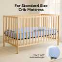 2-Pack Waterproof Crib Sheets for Boys, Girls - 52x28 Fitted Organic Cotton Baby Crib Sheets, Toddler Mattress Protector Cover, Washable, Soft & Durable Baby Bedding Essentials (Blue Flax)