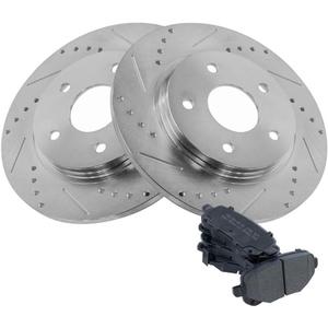 Disc Brake Rotor and Pad Set Kit Rear Side Posi Metal Semi-Metallic Smooth for Chrysler for Town & Country,for Dodge for Grand Caravan for Journey,for Ram for C/V,for VW for Routan