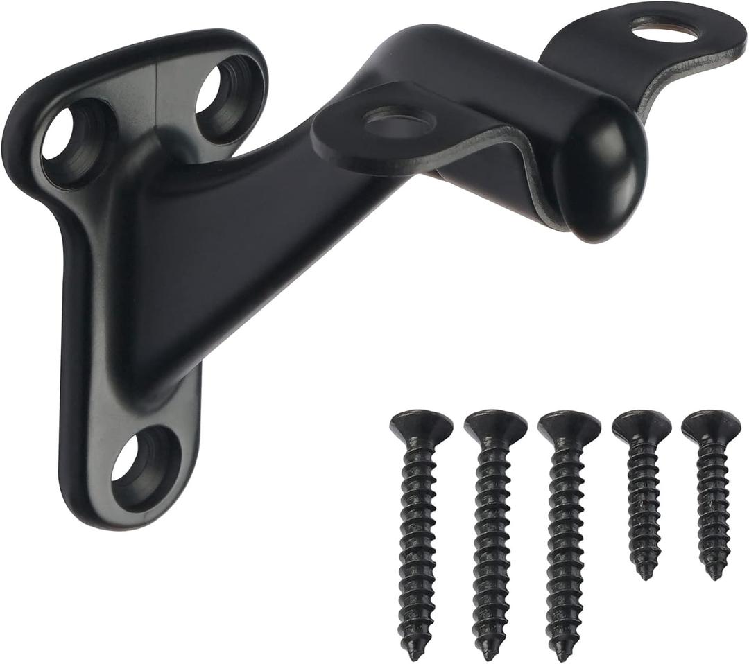 Triumph Hardware,3 Pack,3" Heavy Duty handrail Bracket Matte Black,Stair Railing Bracket DIY Easy Installation Hardware