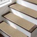 BEQHAUSE Stair Treads Non Slip for Wooden Steps 28x9in, 15pcs, Light Beige