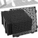 12 Pcs Drainage Mat Modular Interlocking Cushion 11.8" x 11.8" Garage Floor Tiles Non-Slip Splicing Rubber Floor Tiles for Drain, Deck, Pool, Outdoor/Indoor (Black)
