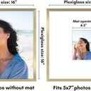 Americanflat 16x16 Picture Frame with Polished Plexiglass - Use as 5x7 Frame with Mat or Display 16x16 Photo Without Mat - Streamline Collection - Thin Border Square Frames for Wall Display - Gold