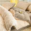 Duvet Cover Warmth Duvet Cover, Velvet Quilt Covers, Warm, Soft, Cozy, 150x200cm, Winter Home Bedding 1pc(Beige Coffee,150x200cm 1pc)