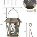 Solar Lantern Outdoor Waterproof, Metal Solar Lights Outdoor with Clear Glass, LED Solar Powered Lights Wall Mount for Yard Garden Wall Outdoor, Bronze - 2 Pack