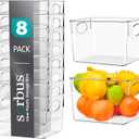 Sorbus Medium Clear Plastic Storage Bins for Shelves, Clothes, with Handle - Clear Storage Bins, Drawer, Shelf, Closet, Pantry, Fridge, Freezer Organizer Bins, Closet Organizers and Storage (8 pack)
