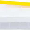 Storage Organizer Box - Yellow Plastic Organizer Bin with Building Plate Lid & Removable Tray, Stackable Building Block Storage, Clear Crafts Box