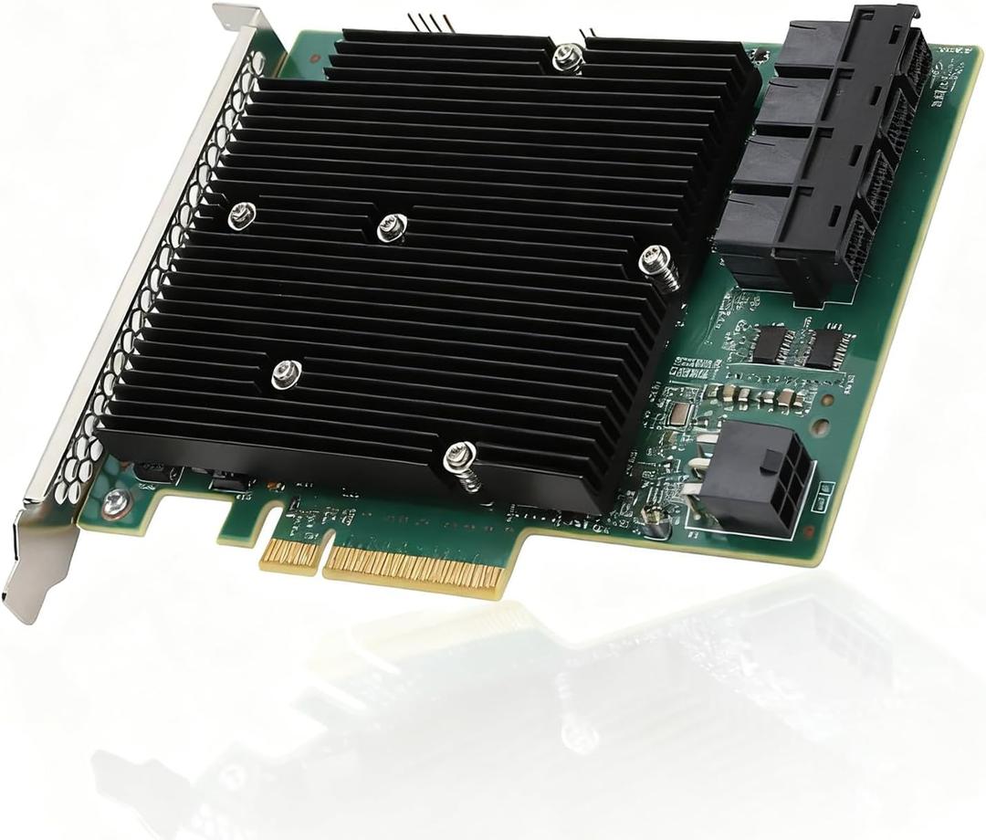 LSI SAS 9300-16I HBA Card, 16 Port 12Gbps HBA Controller Card, for Windows, Linux and More, Serial SATA, SAS Interface, PCIe