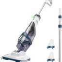 ENHULK Pro Cordless Pool Vacuum - 18.5 GPM Powerful Suction, 70min Runtime & 13.4" Wide Head, XL Capacity Handheld Rechargeable Pool Cleaner for Inground/Above Ground Pools with Telescopic Pole (Blue)